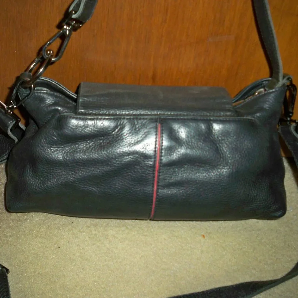 Hammitt VIP Black Satchel Leather Handbag with Gunmetal Hardware $495, GUC!! - Picture 2 of 4